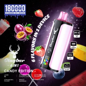 Stag Bar 180 000 puffs - 6in1 - Candy Edition - édességek, nyalókák és desszert ihletű ízek (MIX 8)