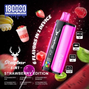 Stag Bar 180 000 puffs - 6in1 - Strawberry Edition - epres világ a jegestől a kolada ízűig (MIX 3)